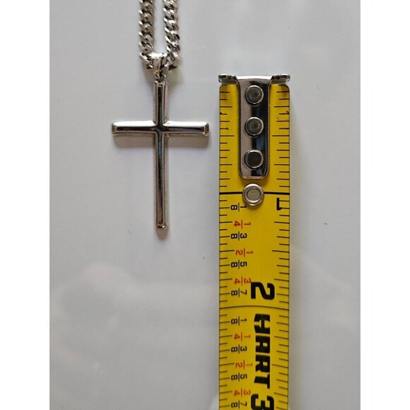 Sterling Silver Cross Pendant Necklace In Gift Box - Picture 3 of 3
